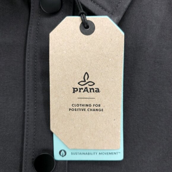 NWT PRANA Westside Jacket Charcoal Gray Canvas Organic Snap Men's Size MEDIUM - Picture 5 of 7